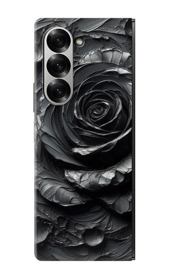 W3969 Black Rose Hard Brush Stroke Case Cover Custodia e Flip Case per Samsung Galaxy Z Fold 7