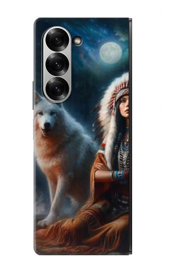 W3995 Grim Wolf Indian Girl Case Cover Custodia e Flip Case per Samsung Galaxy Z Fold 7