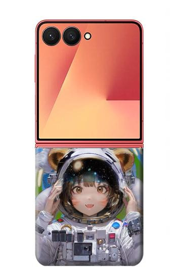 W3915 Raccoon Girl Baby Sloth Astronaut Suit Case Cover Custodia e Flip Case per Samsung Galaxy Z Flip 7