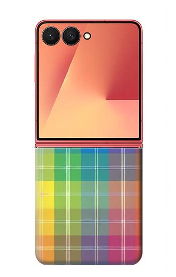 W3942 LGBTQ Rainbow Plaid Tartan Case Cover Custodia e Flip Case per Samsung Galaxy Z Flip 7
