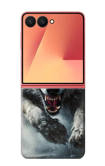 W3965 Angry Wolf Running Case Cover Custodia e Flip Case per Samsung Galaxy Z Flip 7