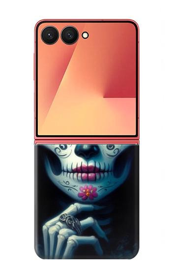 W3990 Girl Skull Steam Punk Gothic Case Cover Custodia e Flip Case per Samsung Galaxy Z Flip 7