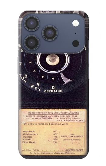 W0086 Payphone Vintage Case Cover Custodia e Flip Case per iPhone 17 Pro