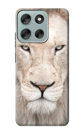 W2399 White Lion Face Case Cover Custodia e Flip Case per Motorola Moto G56 W2399 White Lion Face Case Cover Custodia e Flip Case per Motorola Moto G56