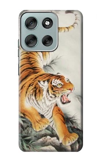 W2751 Chinese Tiger Brush Painting Case Cover Custodia e Flip Case per Motorola Moto G56 W2751 Chinese Tiger Brush Painting Case Cover Custodia e Flip Case per Motorola Moto G56