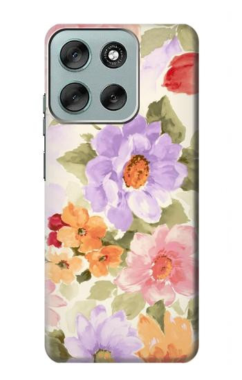 W3035 Sweet Flower Painting Case Cover Custodia e Flip Case per Motorola Moto G56
