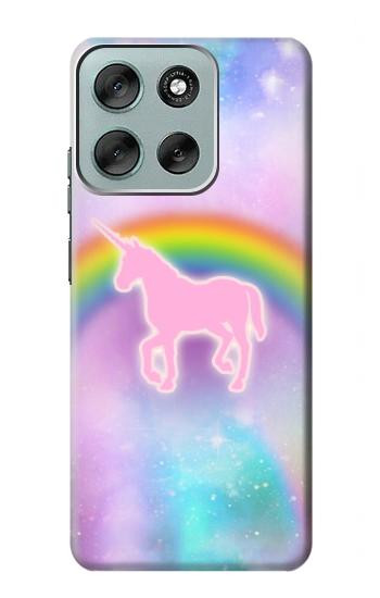 W3070 Rainbow Unicorn Pastel Sky Case Cover Custodia e Flip Case per Motorola Moto G56