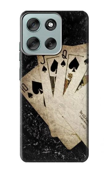 W3231 Vintage Royal Straight Flush Cards Case Cover Custodia e Flip Case per Motorola Moto G56