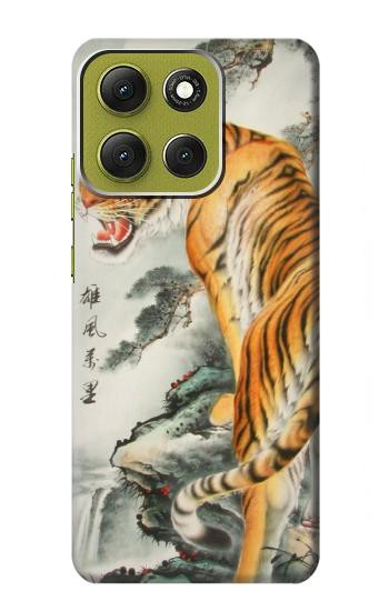 W1934 Chinese Tiger Painting Case Cover Custodia e Flip Case per Motorola Moto G86 W1934 Chinese Tiger Painting Case Cover Custodia e Flip Case per Motorola Moto G86