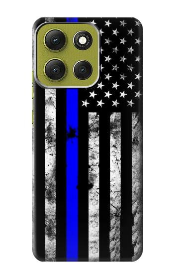 W3244 Thin Blue Line USA Case Cover Custodia e Flip Case per Motorola Moto G86