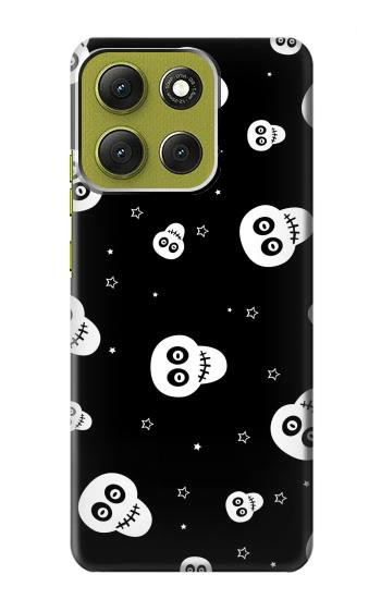 W3261 Smile Skull Halloween Pattern Case Cover Custodia e Flip Case per Motorola Moto G86