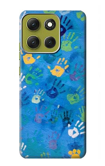 W3403 Hand Print Case Cover Custodia e Flip Case per Motorola Moto G86