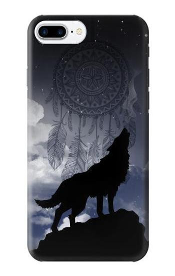 W3011 Dream Catcher Wolf Howling Case Cover Custodia e Flip Case per iPhone 7 Plus, iPhone 8 Plus