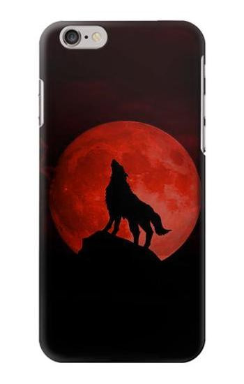 W2955 Wolf Howling Red Moon Case Cover Custodia e Flip Case per iPhone 6 6S