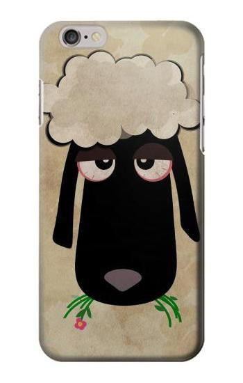 W2826 Cute Cartoon Unsleep Black Sheep Case Cover Custodia e Flip Case per iPhone 6 Plus, 6S Plus