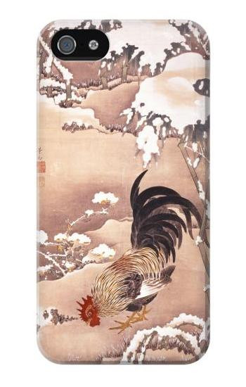 W1332 Ito Jakuchu Rooster Case Cover Custodia e Flip Case per iPhone 5 5S SE