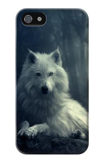 W1516 White Wolf Case Cover Custodia e Flip Case per iPhone 5 5S SE