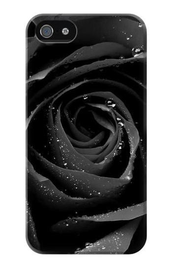 W1598 Black Rose Case Cover Custodia e Flip Case per iPhone 5 5S SE