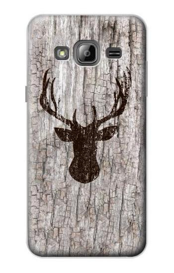 W2505 Reindeer Head Old Wood Texture Graphic Case Cover Custodia e Flip Case per Samsung Galaxy J3 (2016)