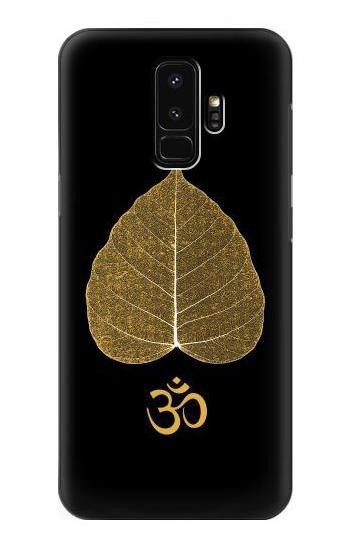W2331 Gold Leaf Buddhist Om Symbol Case Cover Custodia e Flip Case per Samsung Galaxy S9 Plus