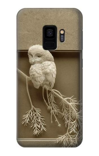 W1386 Paper Sculpture Owl Case Cover Custodia e Flip Case per Samsung Galaxy S9