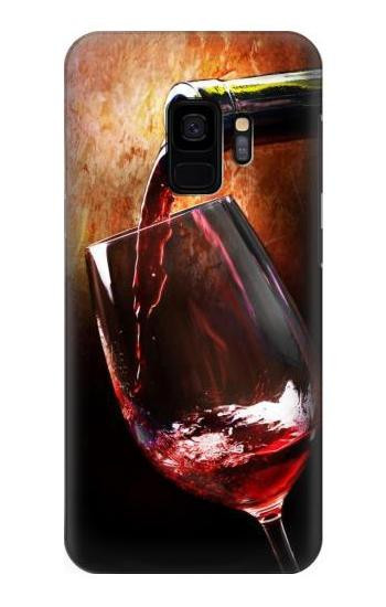 W2396 Red Wine Bottle And Glass Case Cover Custodia e Flip Case per Samsung Galaxy S9
