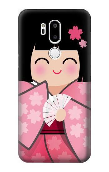 W3042 Japan Girl Hina Doll Kimono Sakura Case Cover Custodia e Flip Case per LG G7 ThinQ