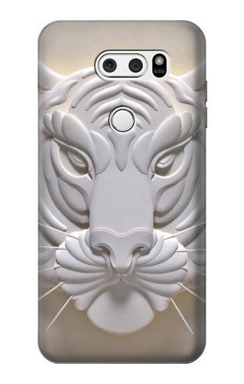 W0574 Tiger Carving Case Cover Custodia e Flip Case per LG V30, LG V30 Plus, LG V30S ThinQ, LG V35, LG V35 ThinQ