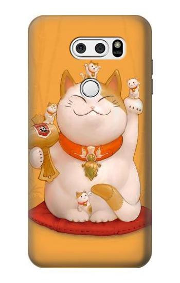 W1217 Maneki Neko Lucky Cat Case Cover Custodia e Flip Case per LG V30, LG V30 Plus, LG V30S ThinQ, LG V35, LG V35 ThinQ