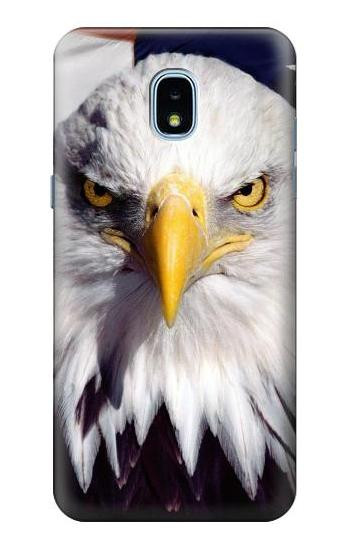 W0854 Eagle American Case Cover Custodia e Flip Case per Samsung Galaxy J3 (2018), J3 Star, J3 V 3rd Gen, J3 Orbit, J3 Achieve, Express Prime 3, Amp Prime 3