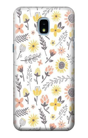 W2354 Pastel Flowers Pattern Case Cover Custodia e Flip Case per Samsung Galaxy J3 (2018), J3 Star, J3 V 3rd Gen, J3 Orbit, J3 Achieve, Express Prime 3, Amp Prime 3