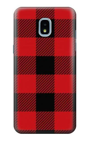 W2931 Red Buffalo Check Pattern Case Cover Custodia e Flip Case per Samsung Galaxy J3 (2018), J3 Star, J3 V 3rd Gen, J3 Orbit, J3 Achieve, Express Prime 3, Amp Prime 3