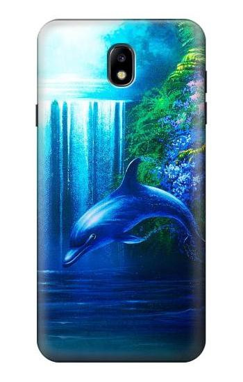 W0385 Dolphin Case Cover Custodia e Flip Case per Samsung Galaxy J7 (2018), J7 Aero, J7 Top, J7 Aura, J7 Crown, J7 Refine, J7 Eon, J7 V 2nd Gen, J7 Star
