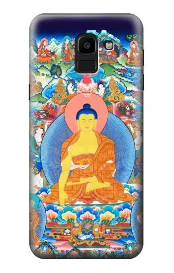 W1256 Buddha Paint Case Cover Custodia e Flip Case per Samsung Galaxy J6 (2018)
