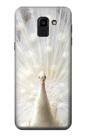W1980 White Peacock Case Cover Custodia e Flip Case per Samsung Galaxy J6 (2018)