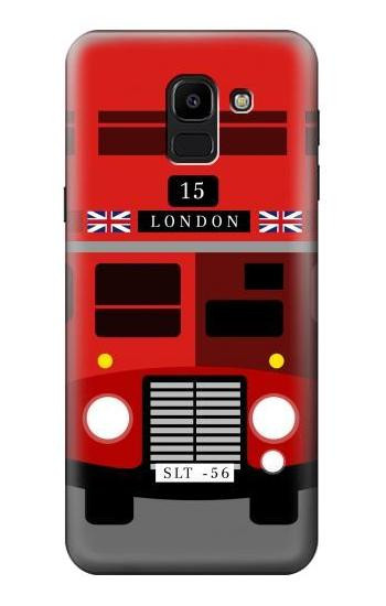 W2058 England British Double Decker Bus Case Cover Custodia e Flip Case per Samsung Galaxy J6 (2018)