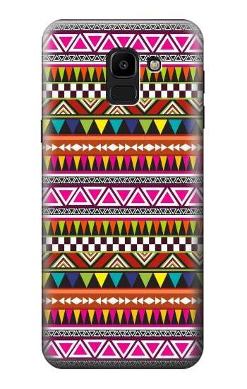 W2292 Aztec Tribal Pattern Case Cover Custodia e Flip Case per Samsung Galaxy J6 (2018)