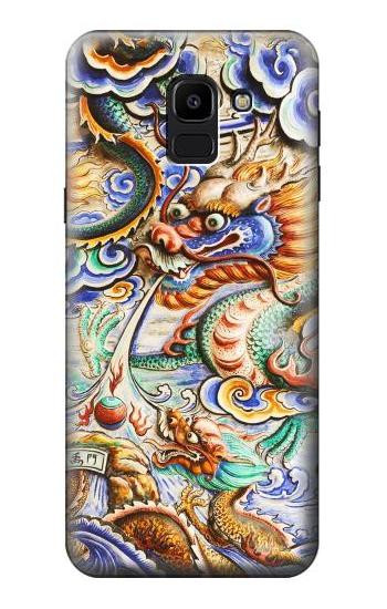 W2584 Traditional Chinese Dragon Art Case Cover Custodia e Flip Case per Samsung Galaxy J6 (2018)