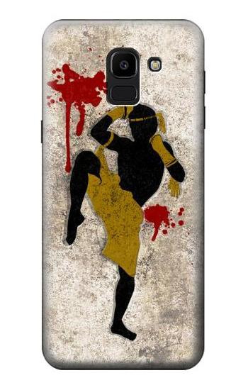 W2635 Muay Thai Kickboxing Fight Blood Case Cover Custodia e Flip Case per Samsung Galaxy J6 (2018)