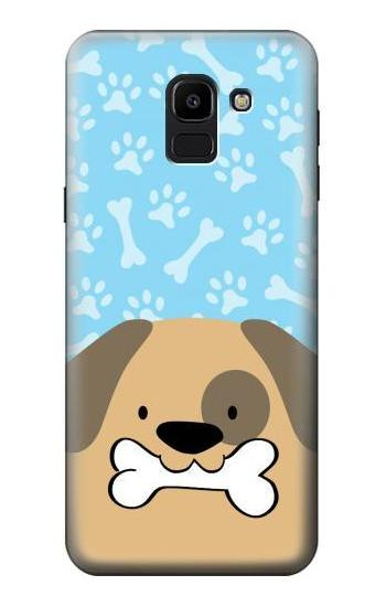 W2669 Cute Dog Paws Bones Cartoon Case Cover Custodia e Flip Case per Samsung Galaxy J6 (2018)