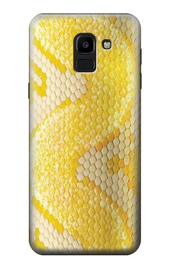 W2713 Yellow Snake Skin Graphic Printed Case Cover Custodia e Flip Case per Samsung Galaxy J6 (2018)