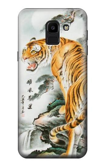 W2750 Oriental Chinese Tiger Painting Case Cover Custodia e Flip Case per Samsung Galaxy J6 (2018)