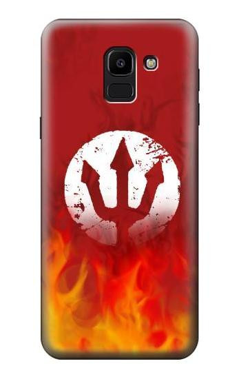 W2803 Fire Red Devil Spear Symbol Case Cover Custodia e Flip Case per Samsung Galaxy J6 (2018)