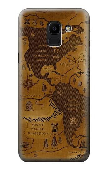 W2861 Antique World Map Case Cover Custodia e Flip Case per Samsung Galaxy J6 (2018)