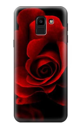 W2898 Red Rose Case Cover Custodia e Flip Case per Samsung Galaxy J6 (2018)