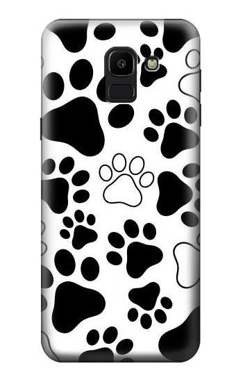 W2904 Dog Paw Prints Case Cover Custodia e Flip Case per Samsung Galaxy J6 (2018)