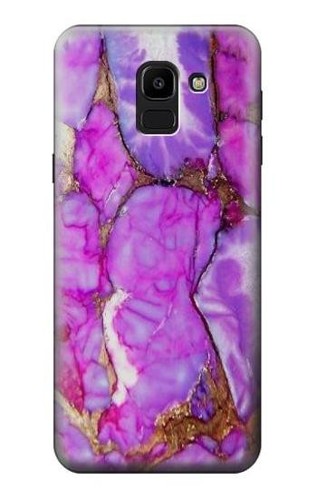 W2907 Purple Turquoise Stone Case Cover Custodia e Flip Case per Samsung Galaxy J6 (2018)