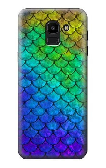 W2930 Mermaid Fish Scale Case Cover Custodia e Flip Case per Samsung Galaxy J6 (2018)