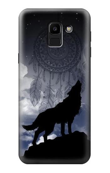 W3011 Dream Catcher Wolf Howling Case Cover Custodia e Flip Case per Samsung Galaxy J6 (2018)