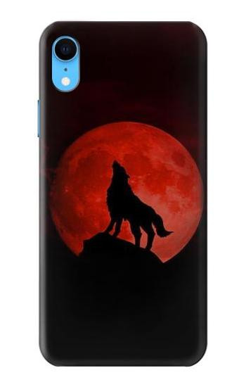 W2955 Wolf Howling Red Moon Case Cover Custodia e Flip Case per iPhone XR